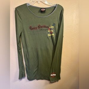 Women’s Harley-Davidson Green Long Sleeve Shirt